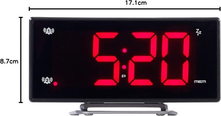 auvisio Weckradio: Projektions-Radiowecker mit Curved-Display, Dual-Alarm & USB-Ladeport (LED Wecker