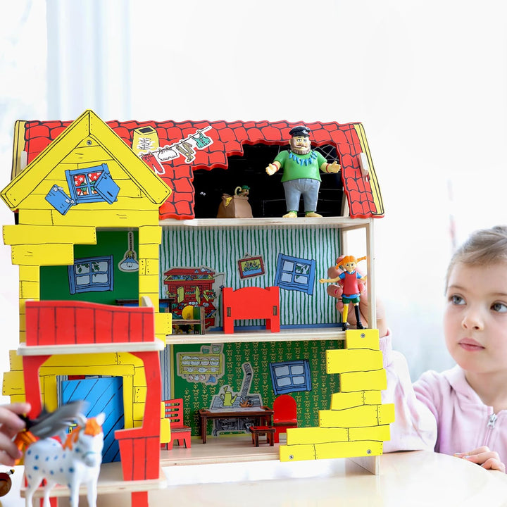 Pippi Langstrumpf Puppenhaus Puppen–Kunststoff Puppenhaus Zubehör–Villa Kunterbunt Zubehör für Junge