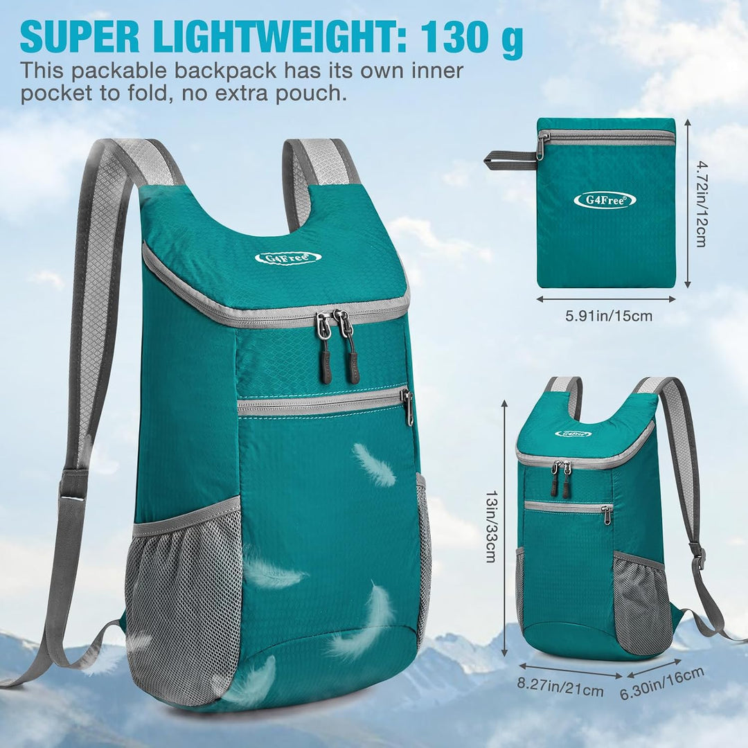 G4Free Ultraleichter 11 l kleiner faltbarer Rucksack für Reisen, Wandern, Radfahren, Wandern oder Me