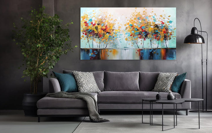 Monica Mirafiori I 100% HANDGEMALT I Gemälde Kreis 100x50cm | Gemälde Handgemalt | Acrylgemälde | Se