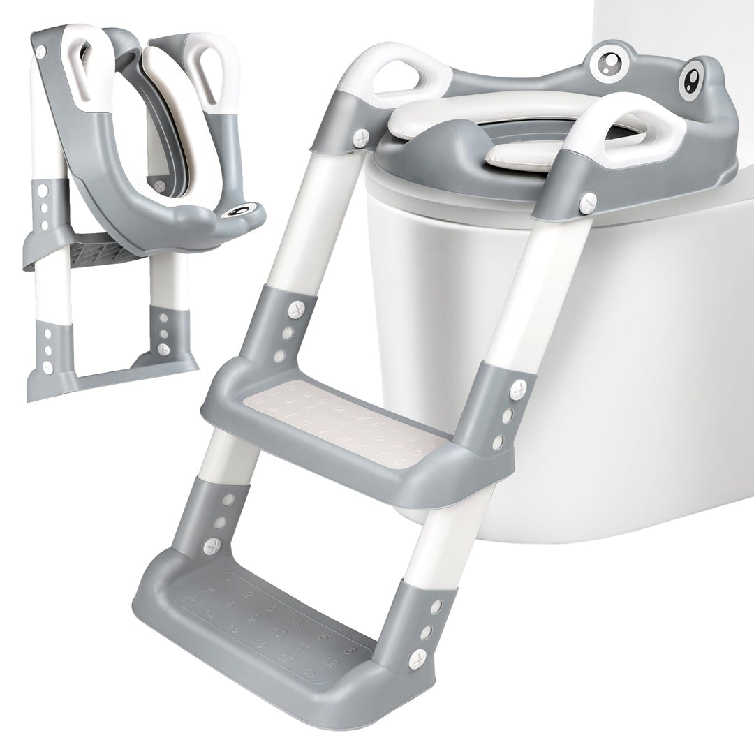 Toilettensitz Kinder mit Treppe, Toilettentrainer für Kinder, 2 IN 1 Toilettentrainer mit Treppe für