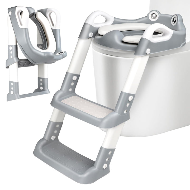 Toilettensitz Kinder mit Treppe, Toilettentrainer für Kinder, 2 IN 1 Toilettentrainer mit Treppe für