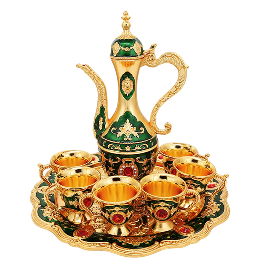 Marokkanisches Teeservice, 6-teilig, türkisches Kaffeetassen-Set mit Kanne, Vintage-Küchenzubehör fü