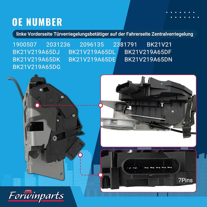 Forwinparts BK21V219A65DJ linke Vorderseite Türverriegelungsbetätiger auf der Fahrerseite Zentralver
