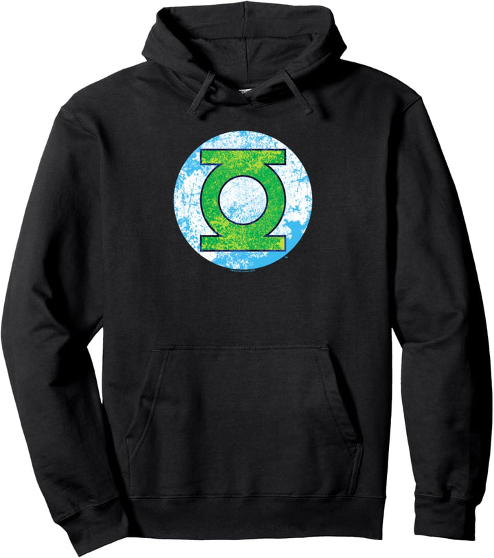 Green Lantern Neon Distress Logo Pullover Hoodie