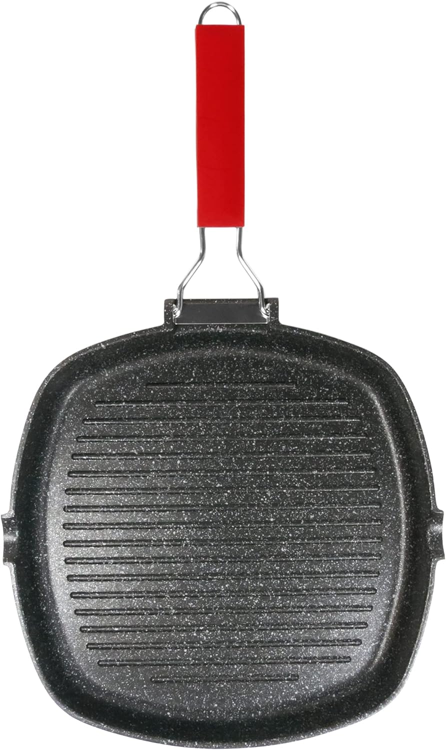 Moneta Antihaft-Grillpfanne 28x28cm Pro Grill mit Klappgriff auch für Induktion