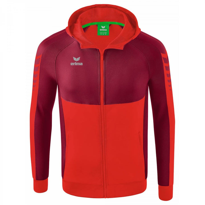 Erima Unisex Kinder Six Wings Trainingsjacke mit Kapuze 116 Rot/Bordeaux, 116 Rot/Bordeaux
