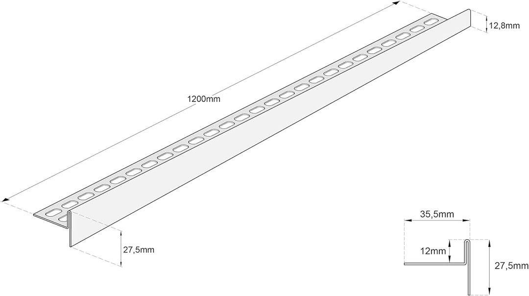 Aquabad Edelstahl Gefälleprofil Clive für begehbare Dusche in Schwarzmatt 120cm, rechtsversion, Kant