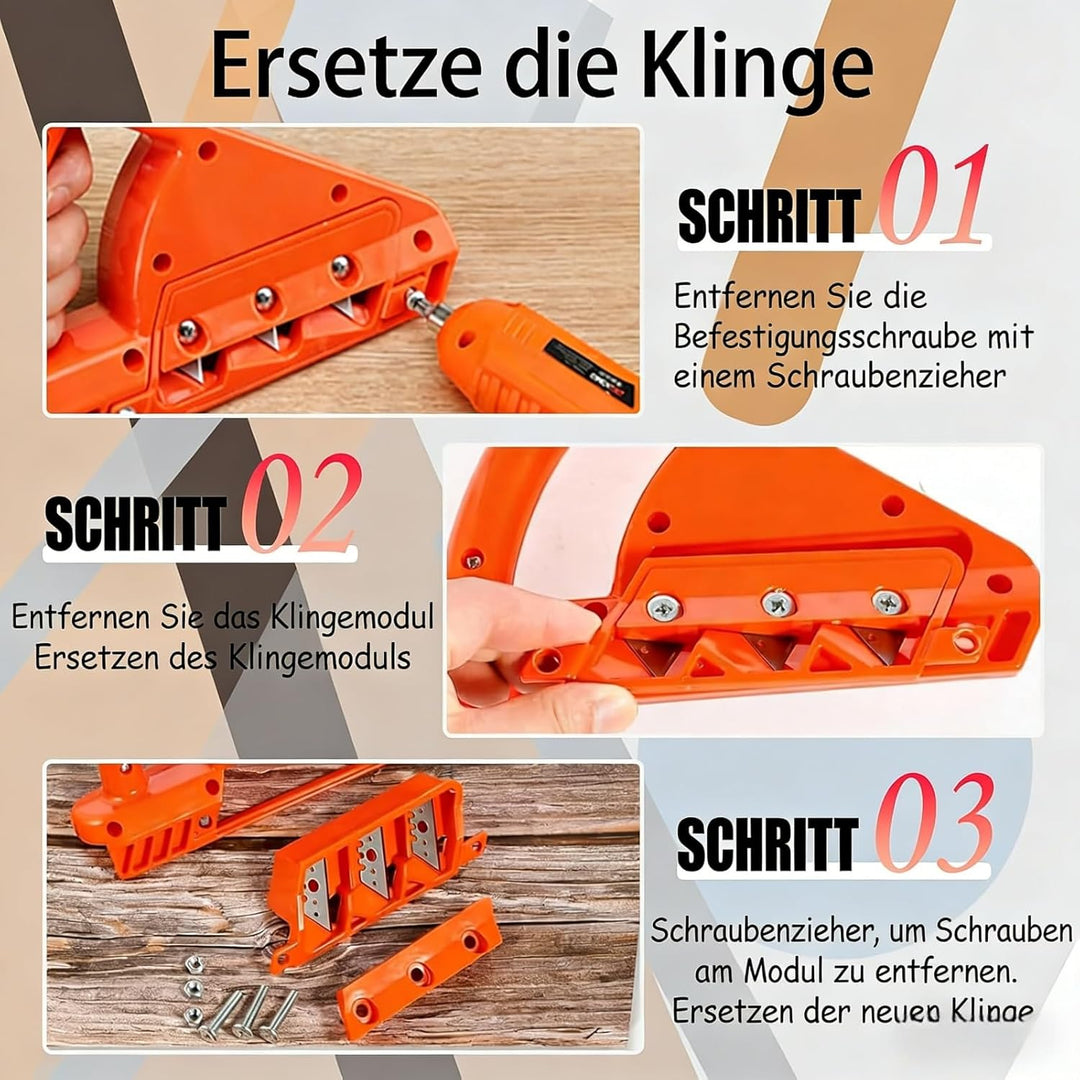 Drywall-Schneidwerkzeug für Gipskarton | Präziser 45°/60°-Kantenschneider mit 10 Ersatzklingen | Han