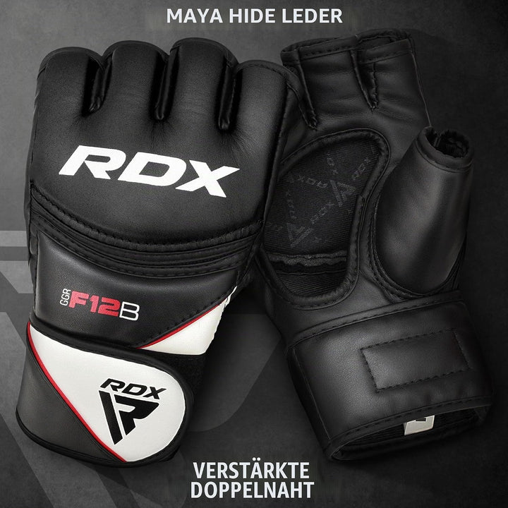 RDX Profi MMA Handschuhe Grappling Sparring Training, Maya Hide Leder, Kickboxen Kampfsport Gepolste