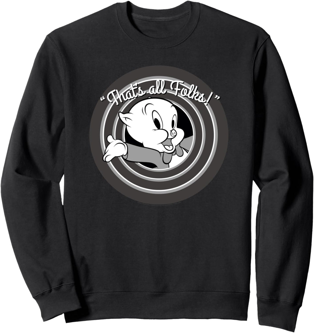 Looney Tunes That's All Folks Porky Pig Sweatshirt