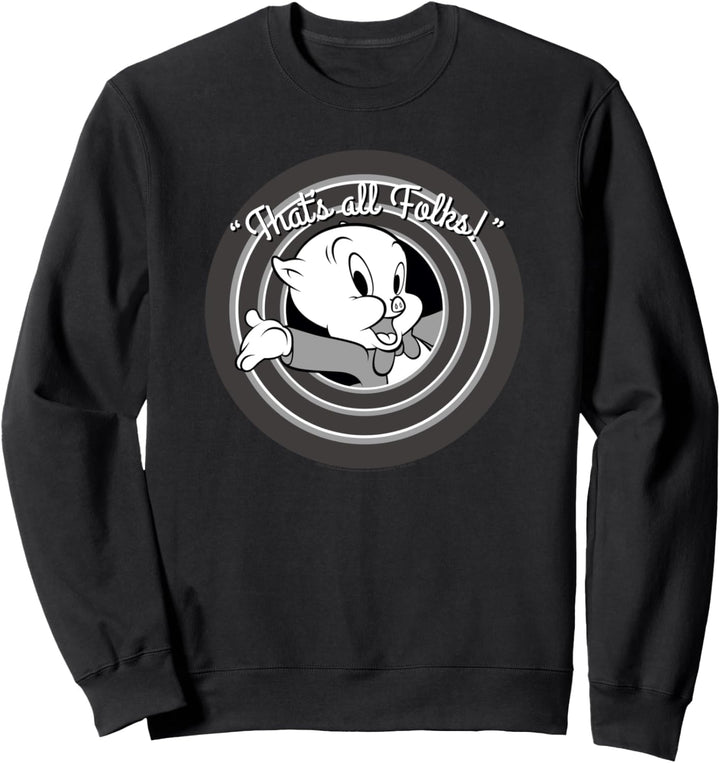 Looney Tunes That's All Folks Porky Pig Sweatshirt