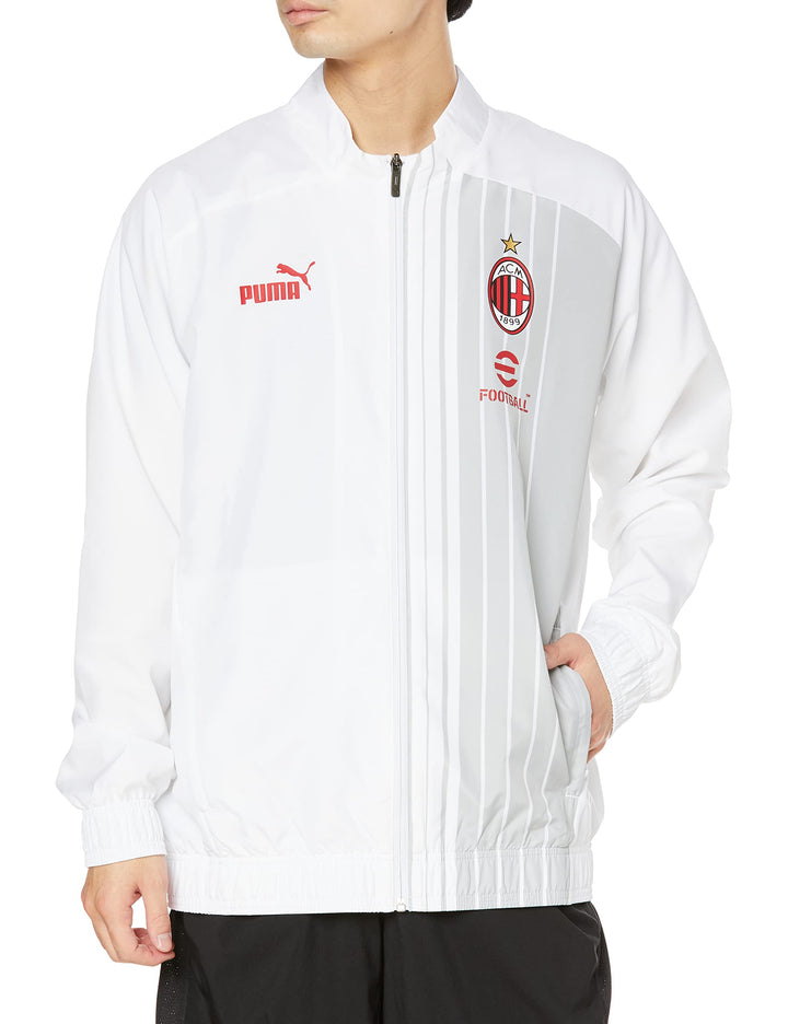 AC Milan Herren Prematch Jacket Jacket L White-Tango Red, L White-Tango Red