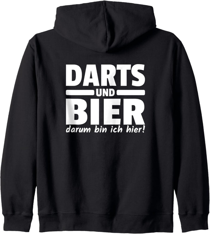 Darts Und Bier Darum Bin Ich Hier Dart Sprüche Kapuzenjacke