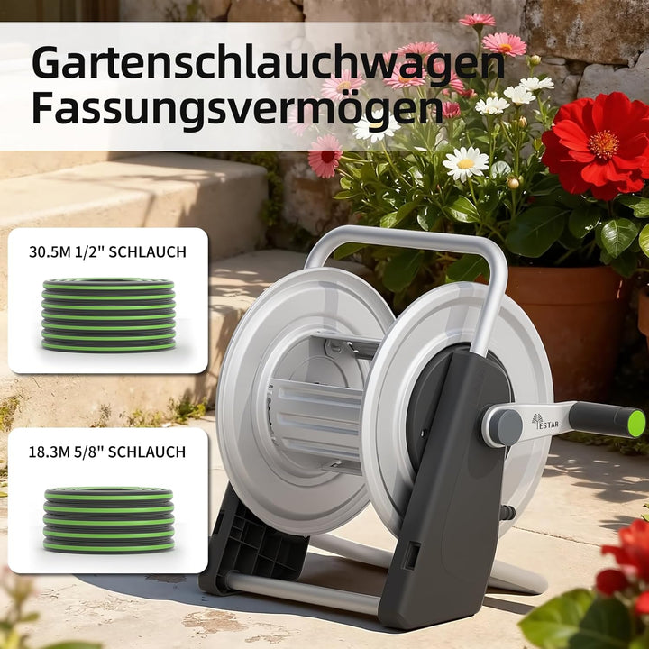 GartenSchlauchtrommel, Schlauchwagen für bis zu 20-30m 1/2 zoll-Schlauch, Wandmontierter Wasserschla
