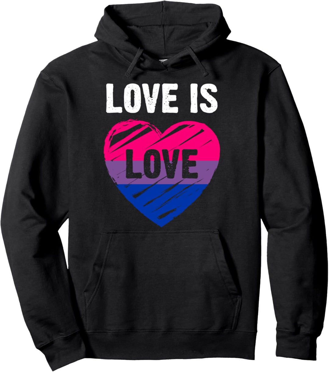 Bisexuelle Flagge, Herz, Love is Love Pullover Hoodie
