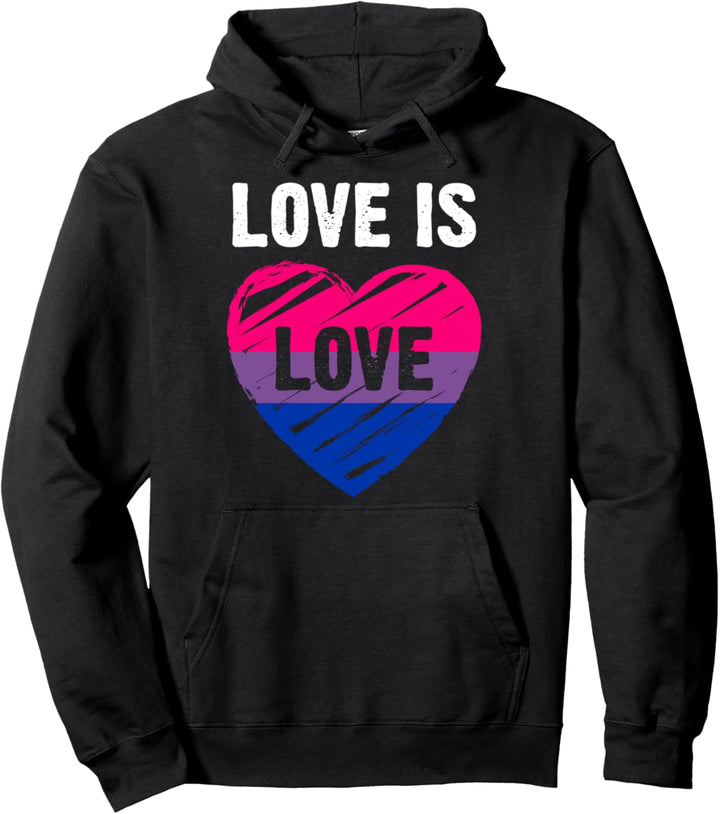 Bisexuelle Flagge, Herz, Love is Love Pullover Hoodie