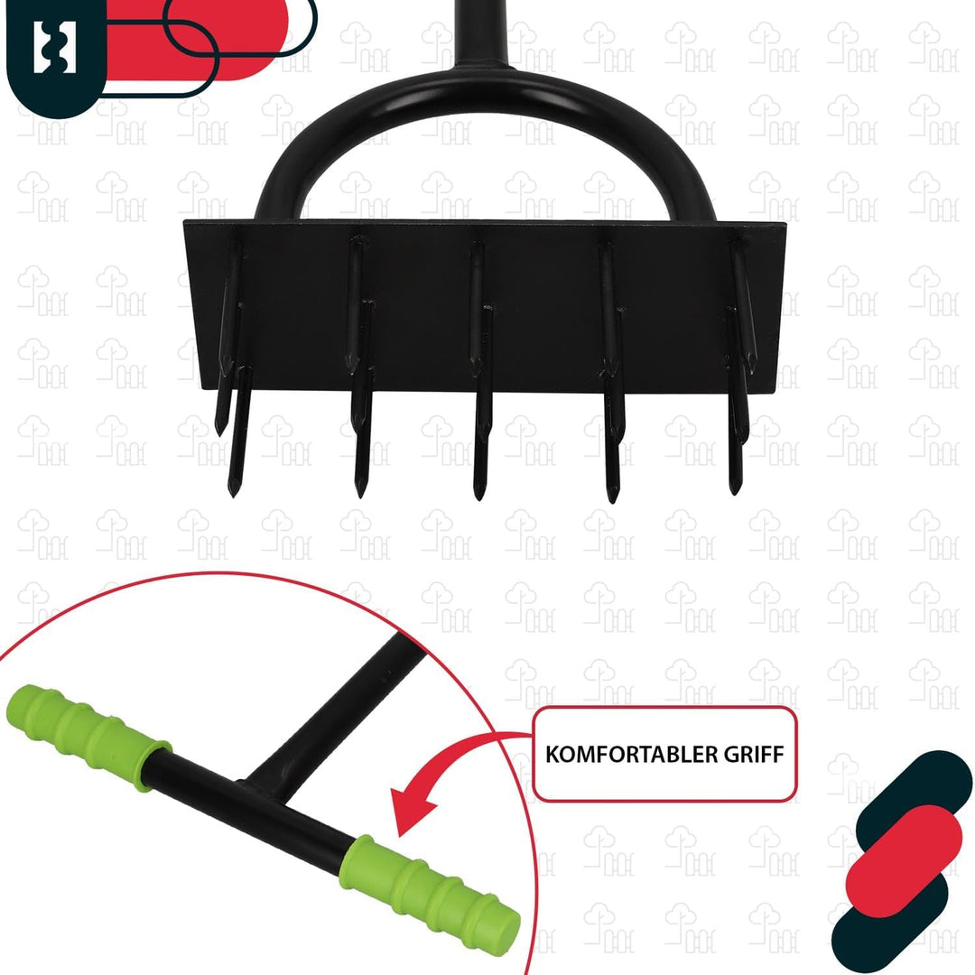 KOTARBAU® Rasenbelüftung - 25x10 cm - Rasenlüfter - aus Stahl - Handlüfter für Rasenböden - Rasen Be