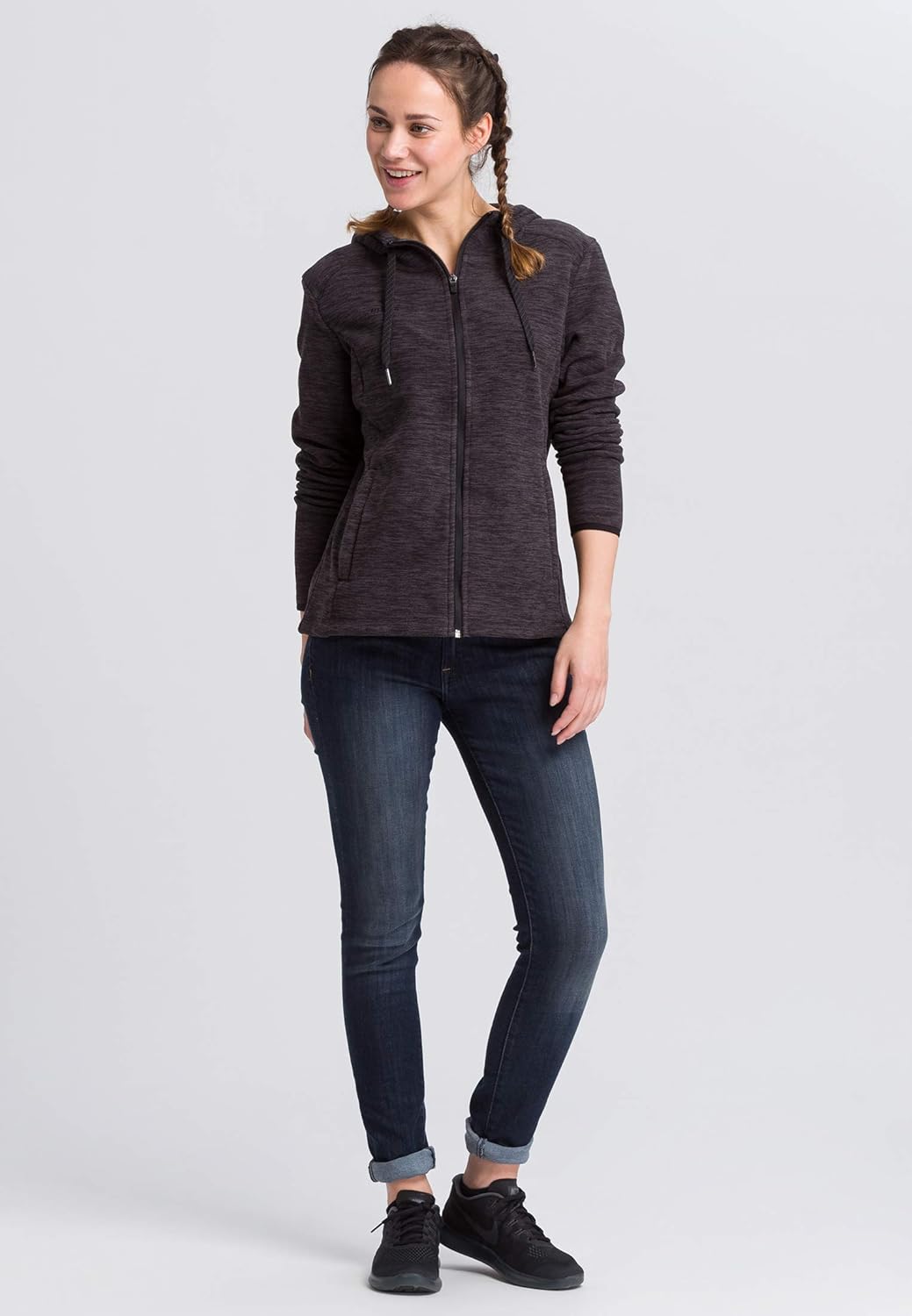 Erima Damen Basic Stepp-/Strickjacke mit Kapuze 34, 34