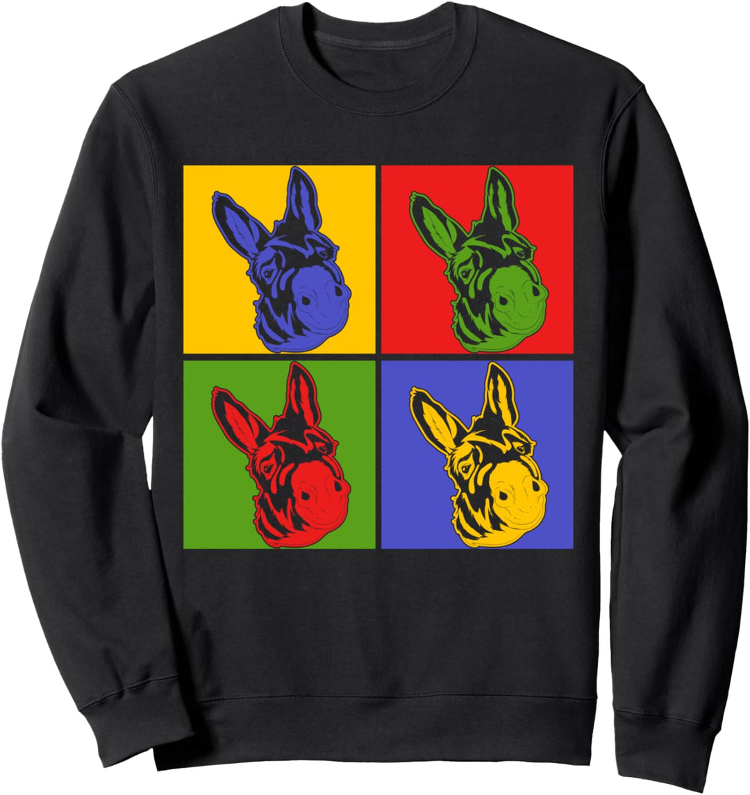 Landwirtschaft Bauer Bauernhof Tier Pop Art Esel Sweatshirt