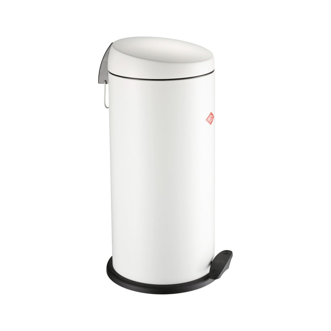 WESCO klassischer Tretabfallsammler CAPBOY MAXI in der Farbe weiss matt, pulverbeschichtetes Stahlbl