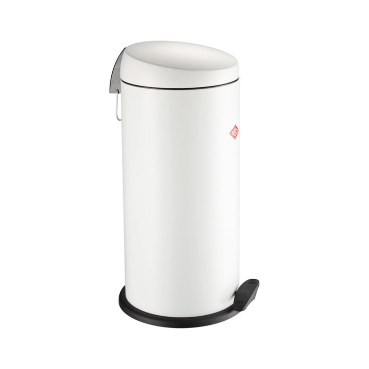 WESCO klassischer Tretabfallsammler CAPBOY MAXI in der Farbe weiss matt, pulverbeschichtetes Stahlbl