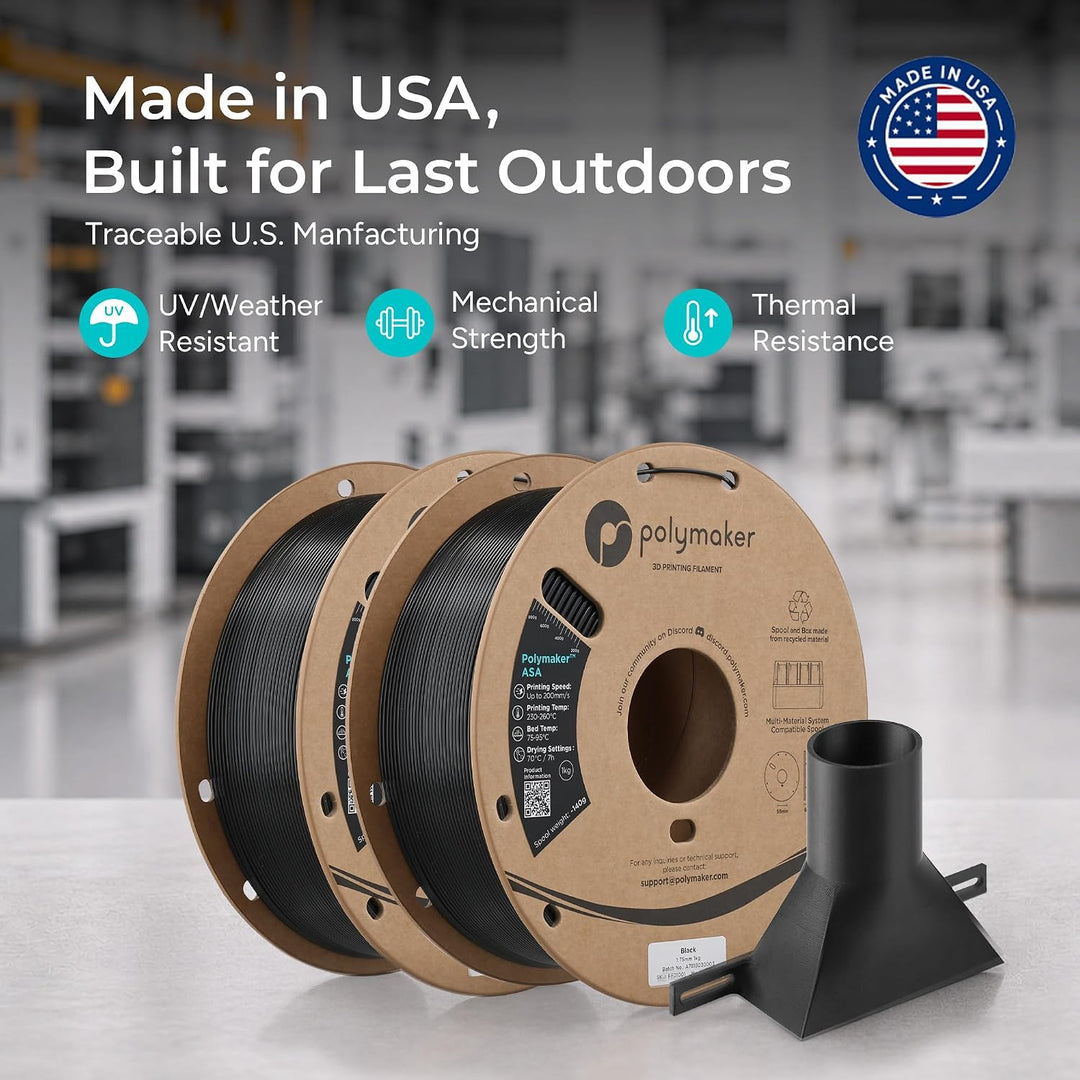 Polymaker PolyLite ASA Schwarz - 1.75mm - 1kg