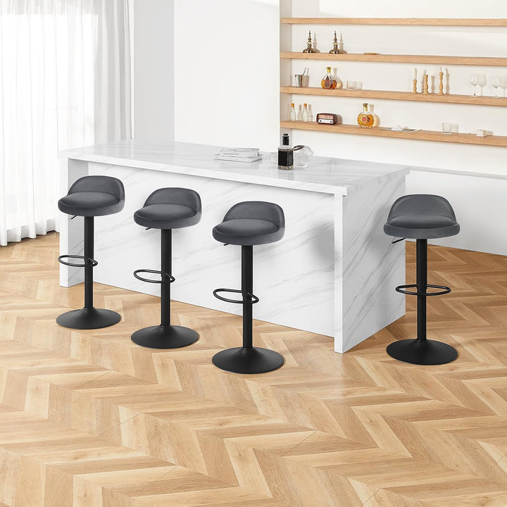 EUGAD Barhocker 2er Set 360° Drehstuhl Barstuhl mit Rückenlehne Fussstütze 120kg belastbar höhenvers
