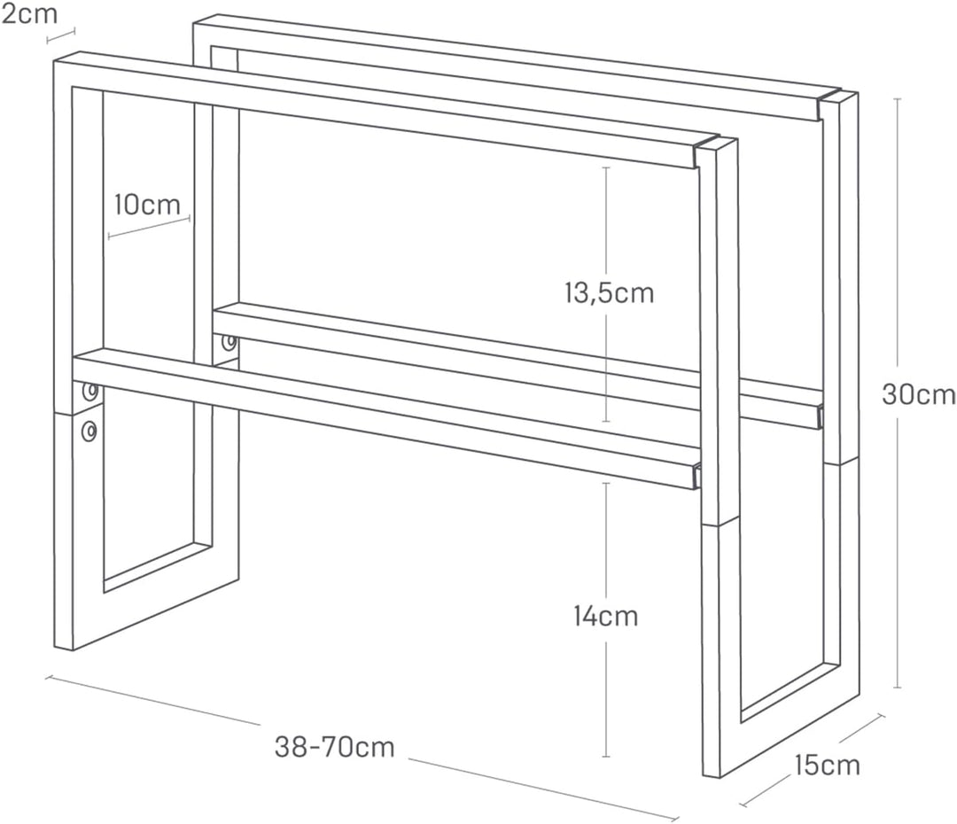 YAMAZAKI Extendable shoe rack 2 tier für Schuhe - Line - black Schwarz Single, Schwarz Single