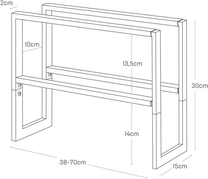 Extendable shoe rack 2 tier - Line - white Weiss Single, Weiss Single