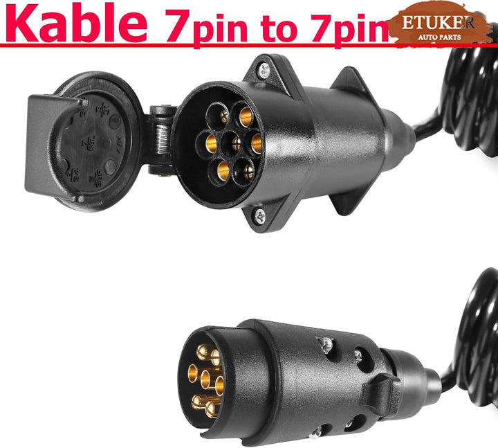 12V Max.2M 7 auf 7 Anhänger Verlängerungskabel 7 Polig Adapter Spiralkabel 2M Adapter Spiralkabel 7