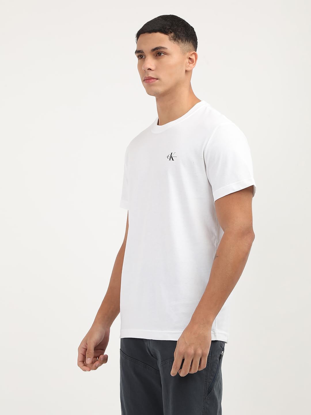 Calvin Klein Herren 2 Pack Monologo T-Shirt J30j320199 Kurzarm T-Shirts (1er Pack) XL White (Bright