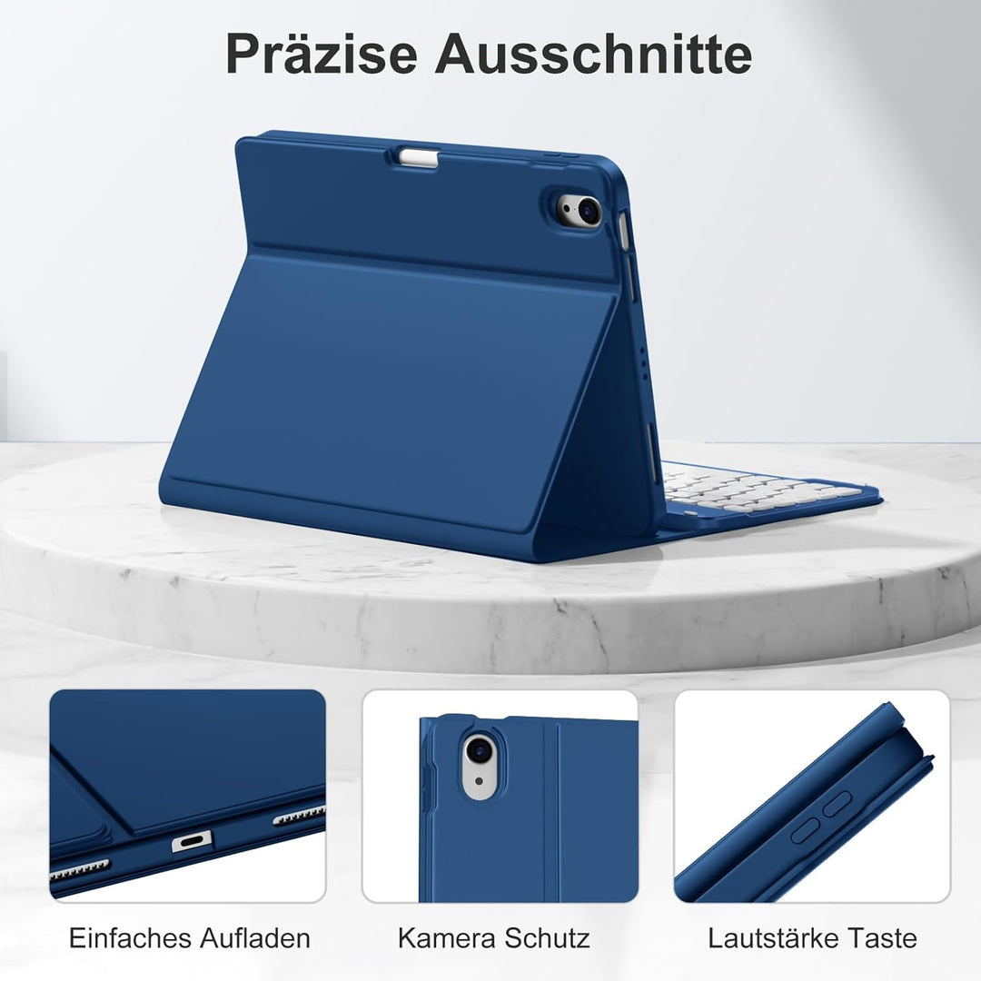 Hülle mit Tastatur für iPad Air 11 Zoll M3 2025 M2 2024/Air 5 Generation 2022 4 Gen 2020 10,9 Zoll,