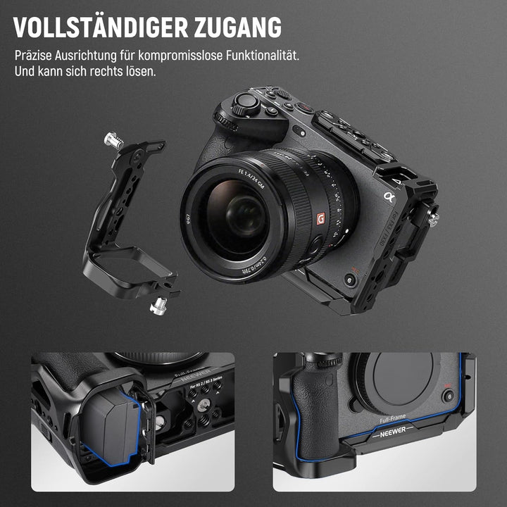 NEEWER FX3/FX30 Cage Kamera Käfig mit HDMI Cable Clamp,NATO Schiene,3/8"ARRI Positionierungslöcher,