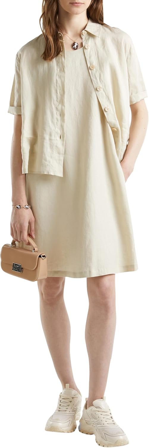 United Colors of Benetton Damen Kleid M Beige 152, M Beige 152