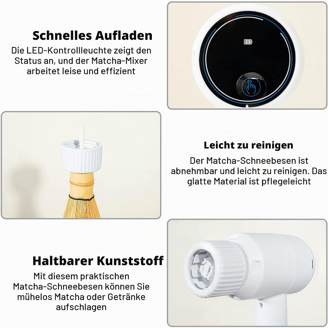 Matcha Schneebesen Elektrisch, Handlicher Matcha Quirl, Wiederaufladbarer Mixer Küchenhelfer, Elektr