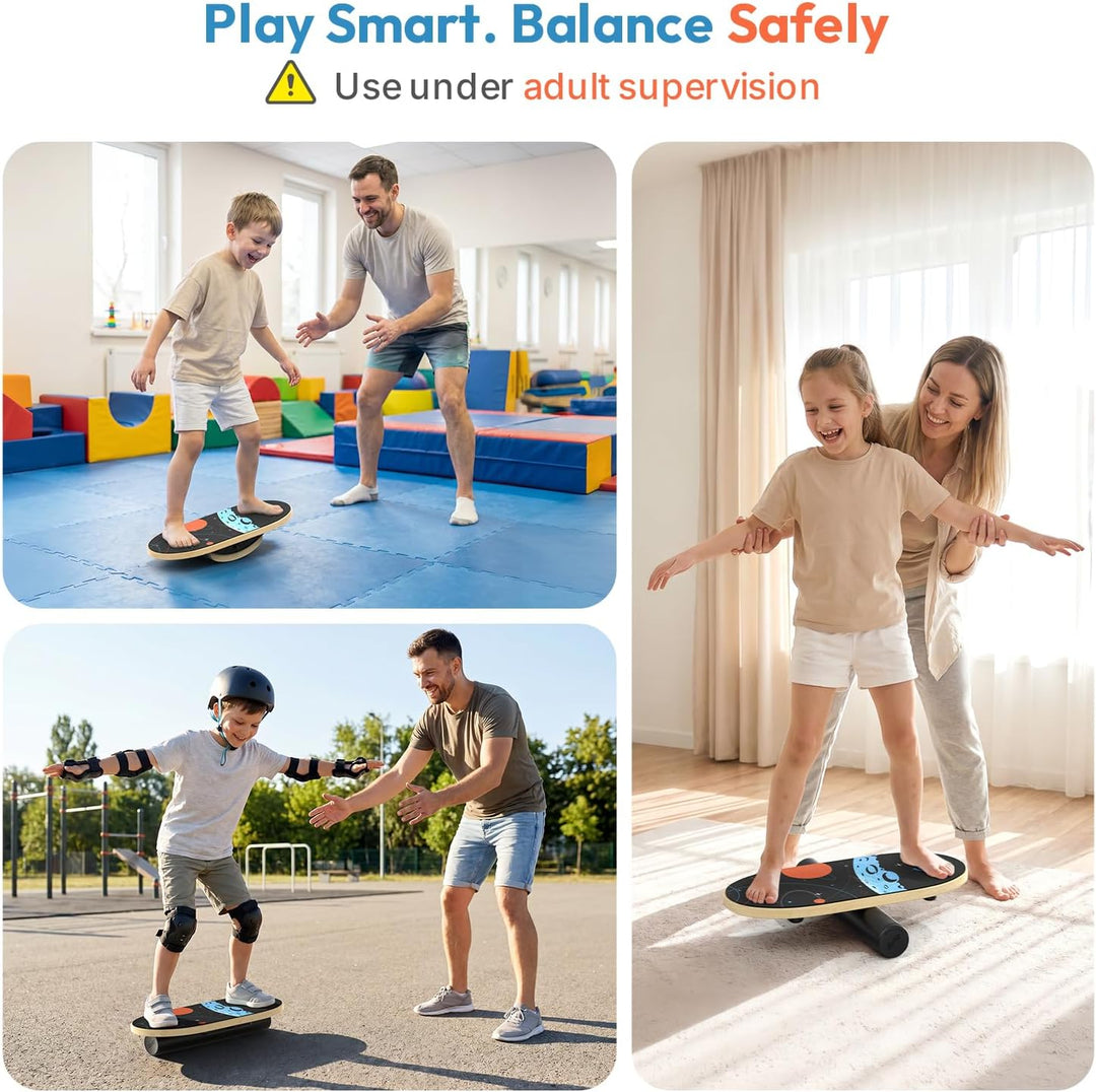 Sportneer Balance Board, Wobble Board mit verstellbaren Stoppern und Rollen | Balancier-Trainer zur