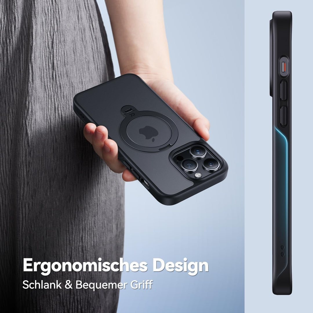 CASEKOO 360° MagicStand (Pro-Version) für iPhone 14 Pro Hülle für MagSafe [Unsichtbarer Ständer] [Mi
