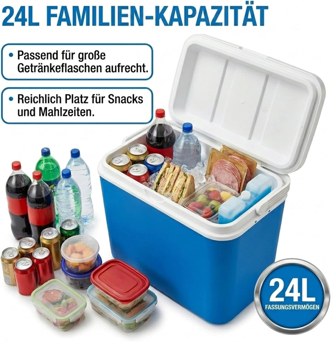 LINDER LEX Kühlbox Thermobox Warmhaltebox Picknick Camping 24 Liter Isolierbox bis zu 9 Stunden kühl