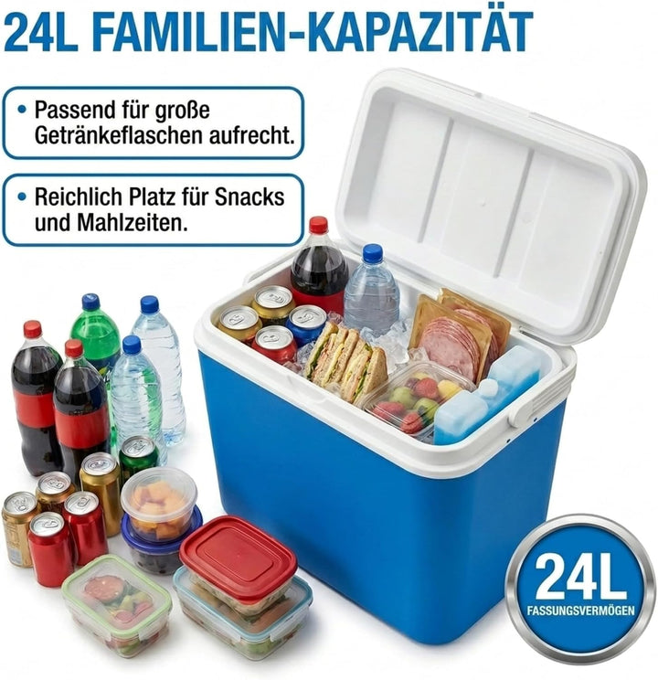 LINDER LEX Kühlbox Thermobox Warmhaltebox Picknick Camping 24 Liter Isolierbox bis zu 9 Stunden kühl