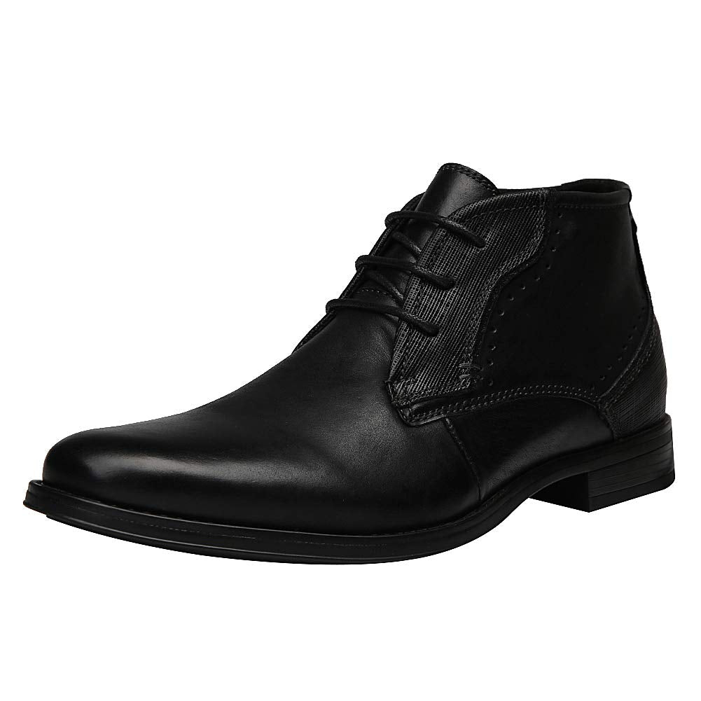 rismart Herren Knöchel hoch Runder Zeh Stilvoll Leder Chukka Bootsschuhe 39 EU Schwarz A, 39 EU Schw
