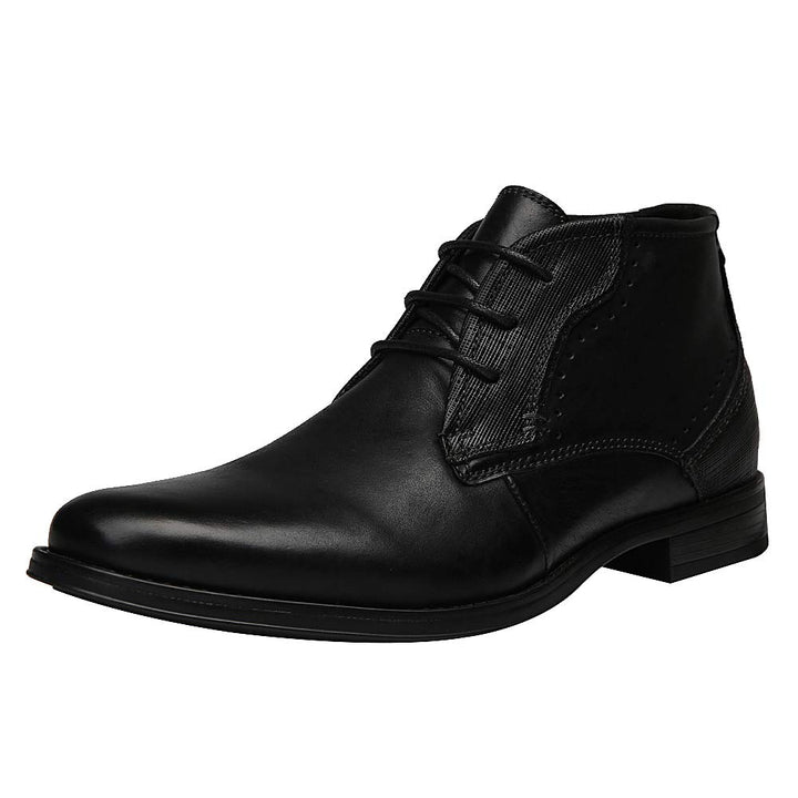 rismart Herren Knöchel hoch Runder Zeh Stilvoll Leder Chukka Bootsschuhe 39 EU Schwarz A, 39 EU Schw