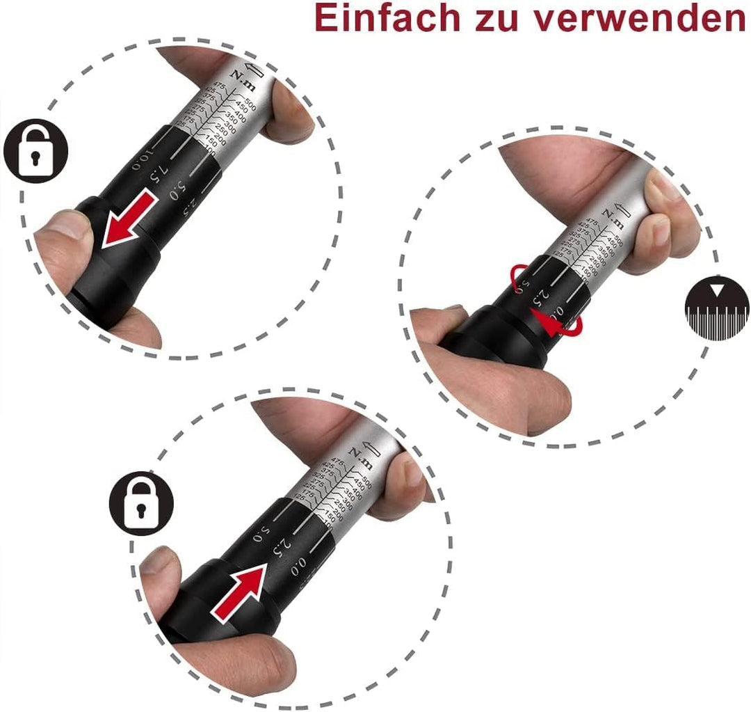 FOURROBBER Drehmomentschlüssel auto 3/4 Zoll 100-500Nm Drehmomentschlüssel,± 3% Genauigkeit Reifens