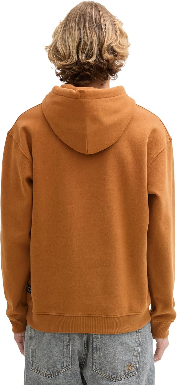 TOM TAILOR Denim Herren Hoodie Sweatshirt mit Logo-Print S 25985 - Deep Cognac, S 25985 - Deep Cogna