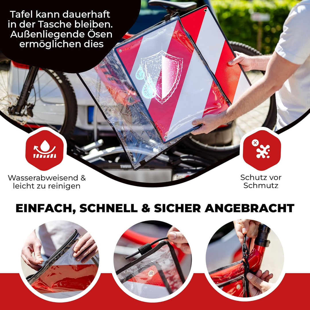 MATADORES Premium 2in1 Warntafel für Italien UND Spanien + Portugal inkl. Tasche | Aluminium, 50x50c