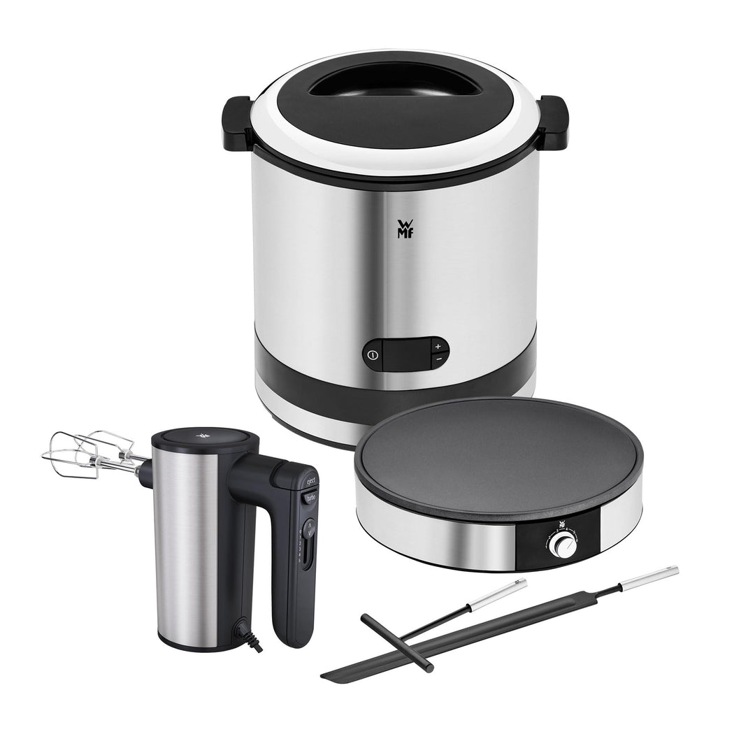 WMF Set 3-teilig Küchenminis 3in1 Eismaschine, Ice Maker für Frozen Joghurt, Sorbet und Eiscreme und