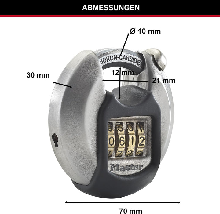 MASTER LOCK Disc-Vorhängeschloss [Zahlenkombination] [Edelstahl] [Aussenbereich] M40EURDNUM - Ideal