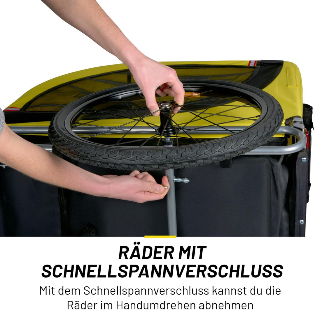 Dunlop Hundewagen - Hundebuggy max. 40KG - Hundeanhänger Zusammenklappbar - Hunde Fahrradanhänger mi
