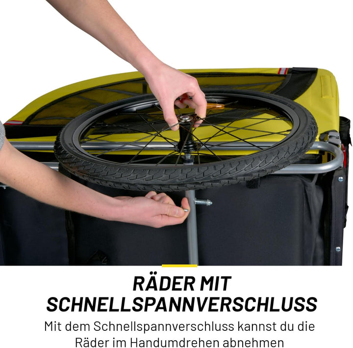 Dunlop Hundewagen - Hundebuggy max. 40KG - Hundeanhänger Zusammenklappbar - Hunde Fahrradanhänger mi