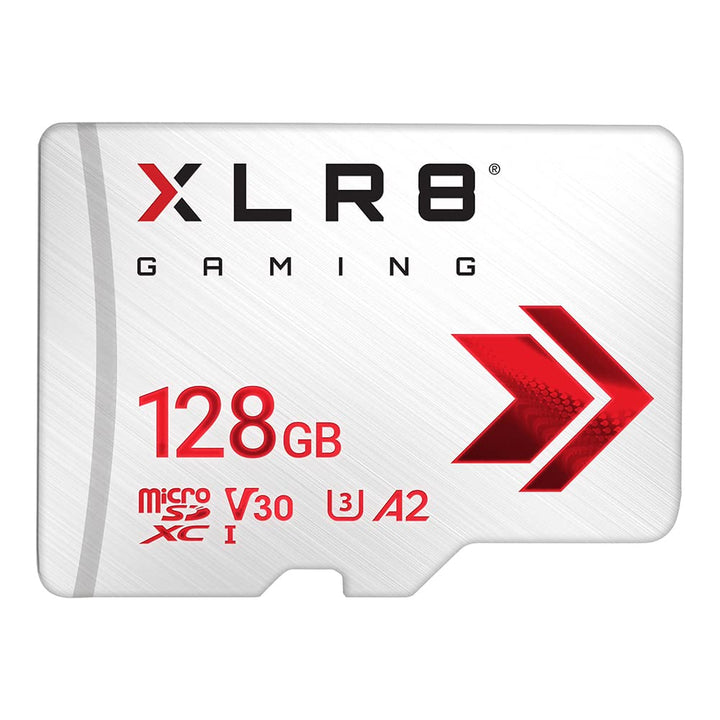 PNY XLR8 Gaming 128 GB Class 10 U3 V30 A2 microSDXC Flash-Speicherkarte, Lesegeschwindigkeit bis zu